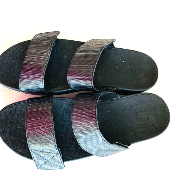 FIT FLOP Black Sandals Woman’s Velcro Adjustable Straps Sz 11 - Picture 4 of 7